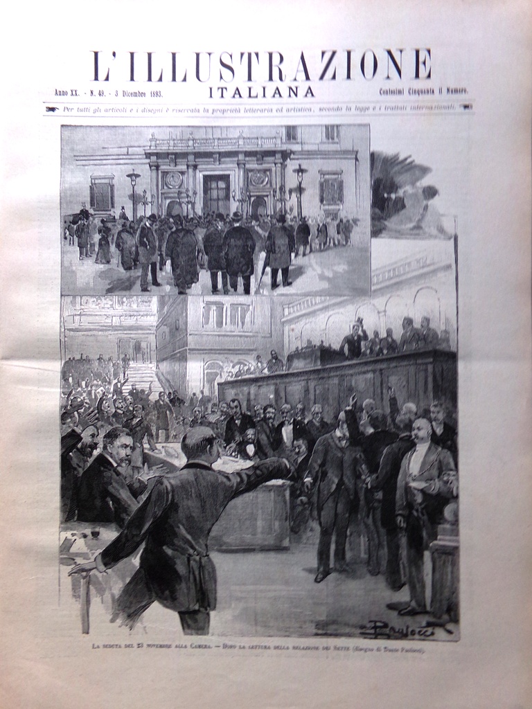 L'Illustrazione Italiana 3 Dicembre 1893 Sciopero Telegrafisti Disastro Limito