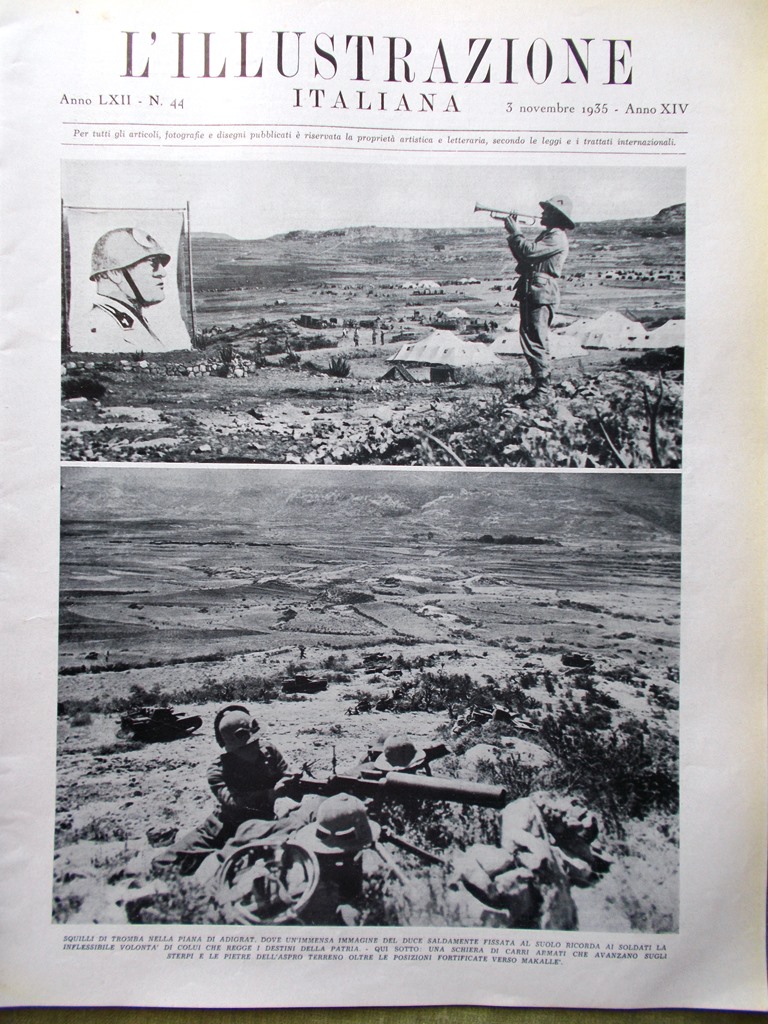 L'Illustrazione Italiana 3 Novembre 1935 Stazione Firenze Prosa Adigrat Carbone