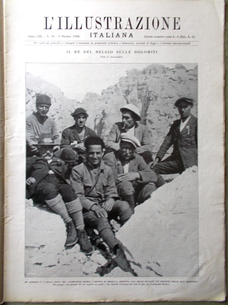L'Illustrazione Italiana 3 Ottobre 1926 Re Belgio Nave Roma Miami …