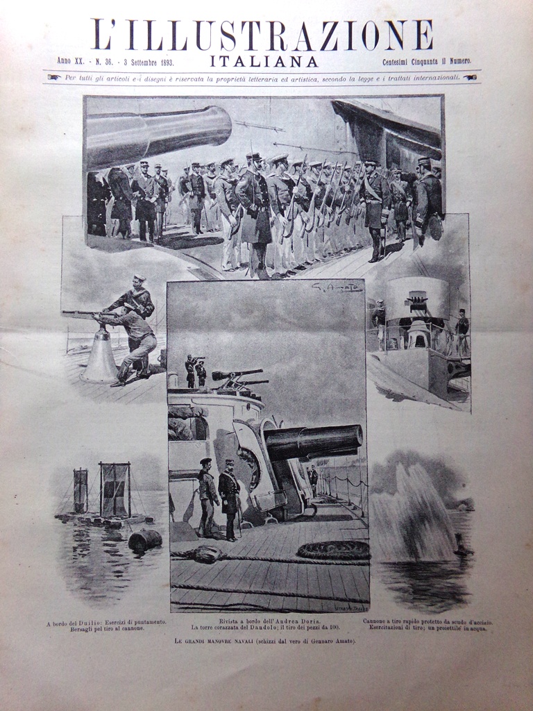 L'Illustrazione Italiana 3 Settembre 1893 Manovre Aigues-Mortes Enrico Prussia