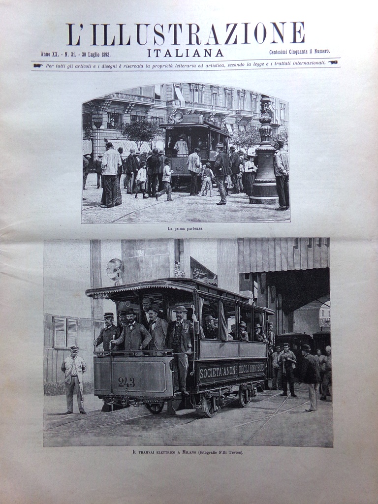 L'Illustrazione Italiana 30 Luglio 1893 Tramvai Sforza Re Siam Studena …
