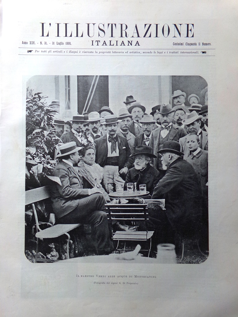 L'Illustrazione Italiana 31 Luglio 1898 Verdi Recanati Leopardi Asti Murano …
