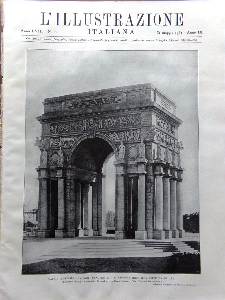 L'illustrazione Italiana 31 Maggio 1931 Arco di Genova Alfred Wegener …