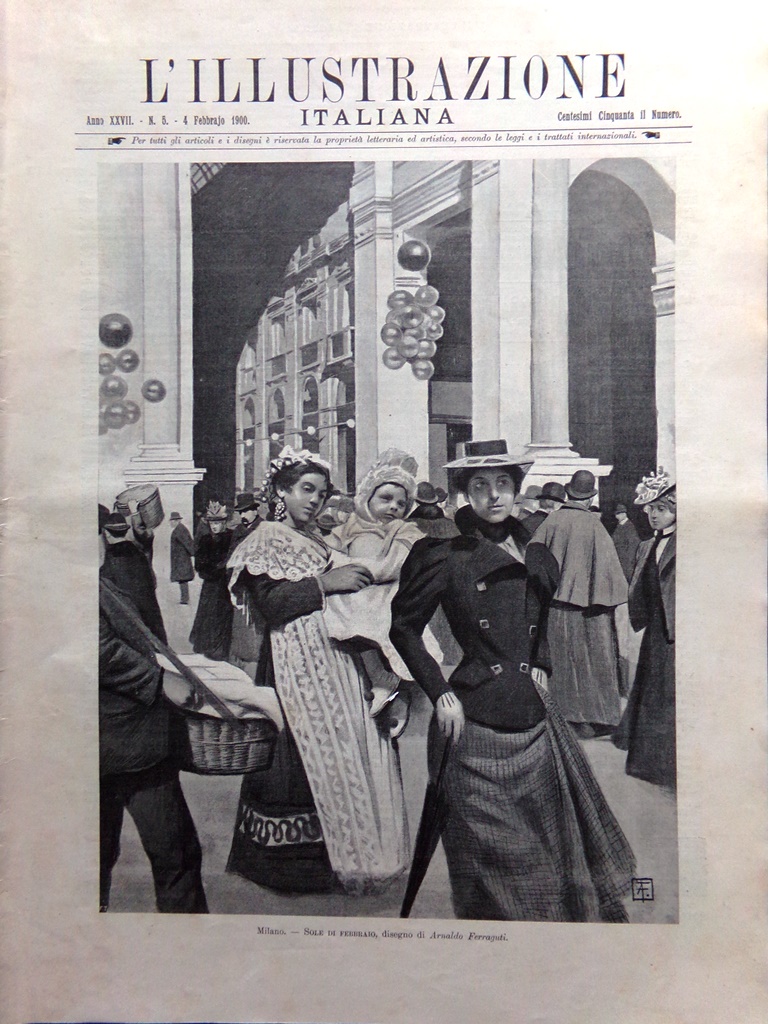 L'Illustrazione Italiana 4 Febbraio 1900 Incendio di Cairate Candelora Panzacchi