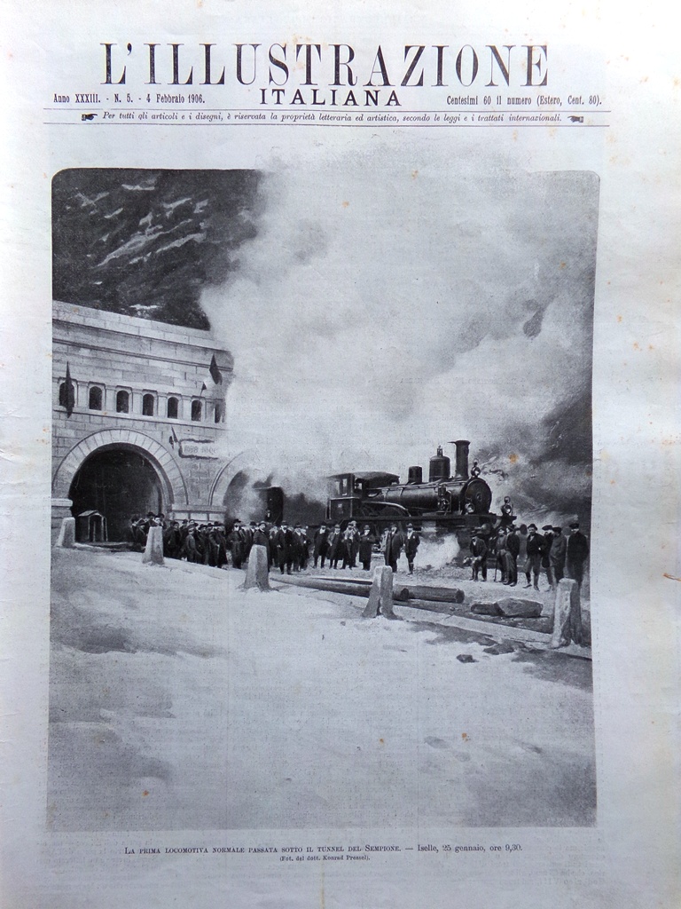 L'Illustrazione Italiana 4 Febbraio 1906 Sempione Moti di Shangai Excelsior …
