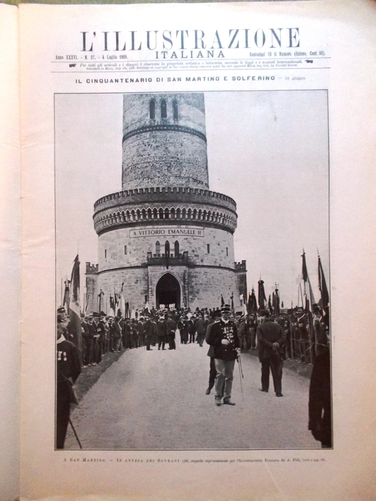 L'illustrazione Italiana 4 Luglio 1909 San Martino e Solferino Marchetti …
