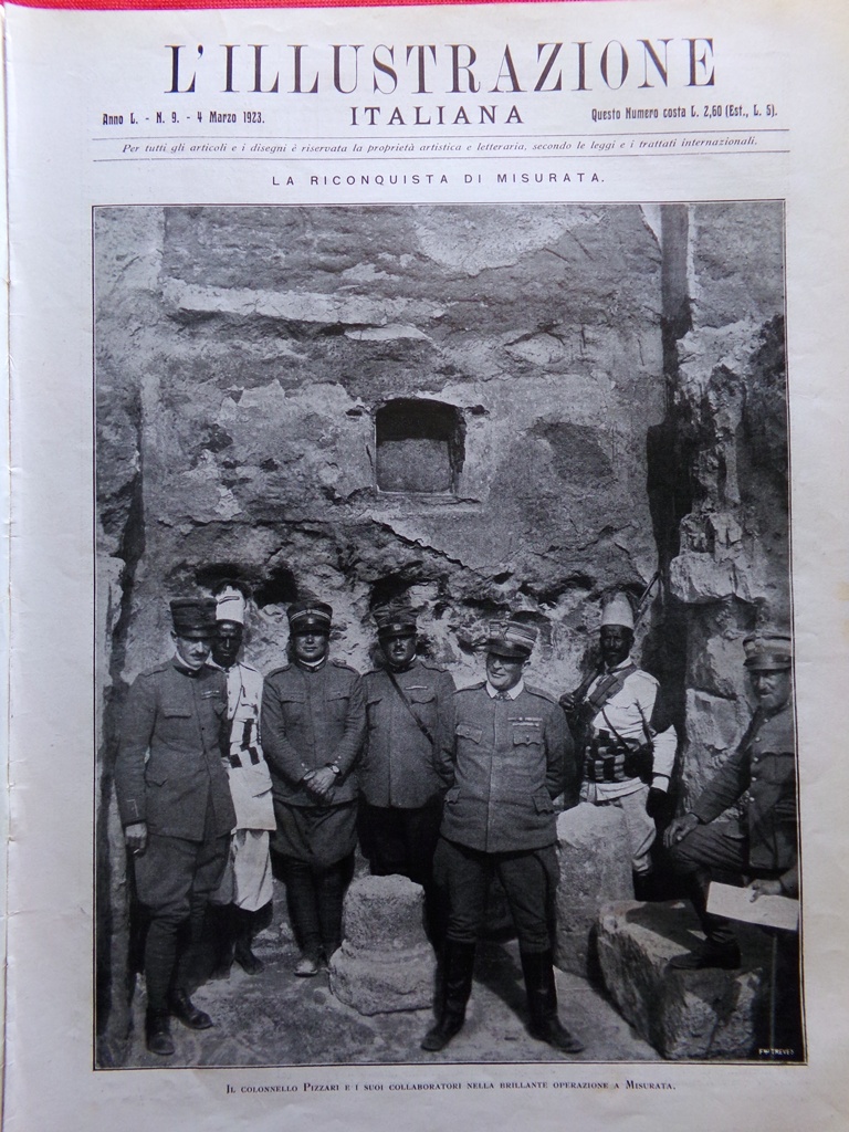 L'Illustrazione Italiana 4 Marzo 1923 Riconquista Misurata Einstein Tafuri Arti