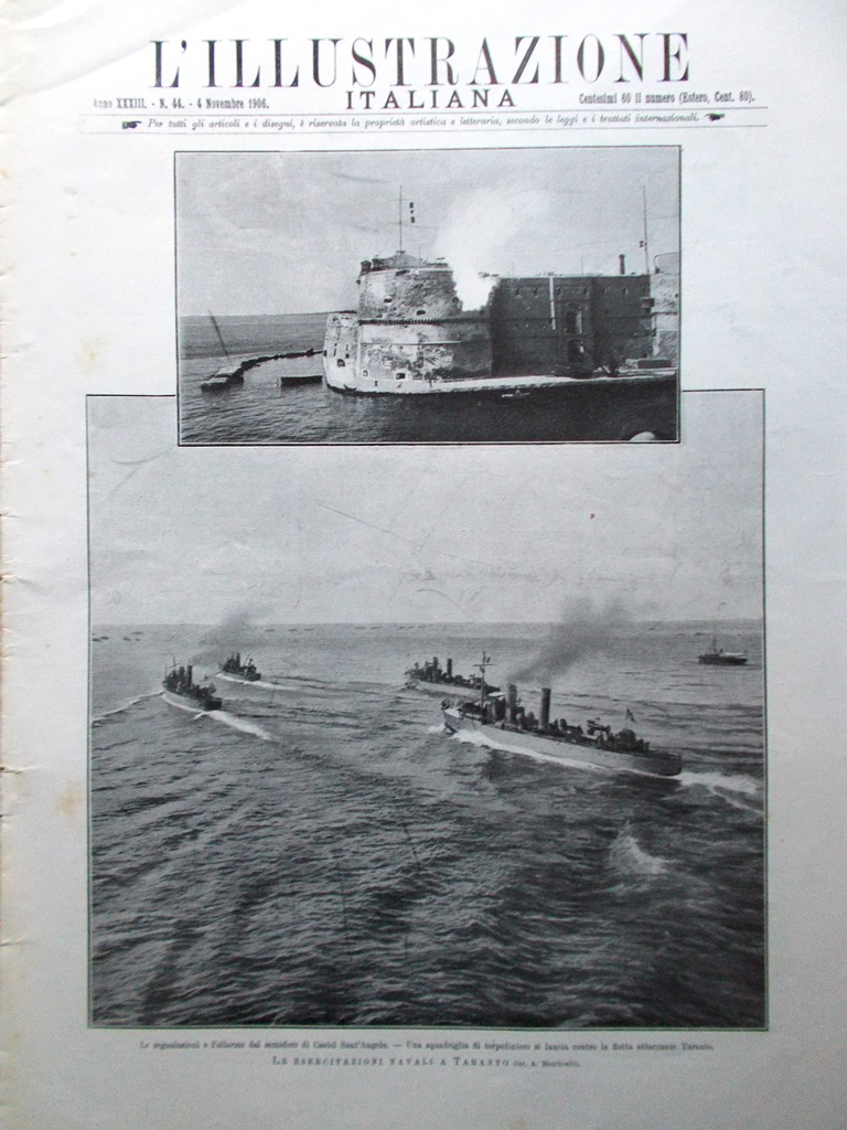 L'Illustrazione Italiana 4 Novembre 1906 Golgi Gorki H.G. Wells Formis …