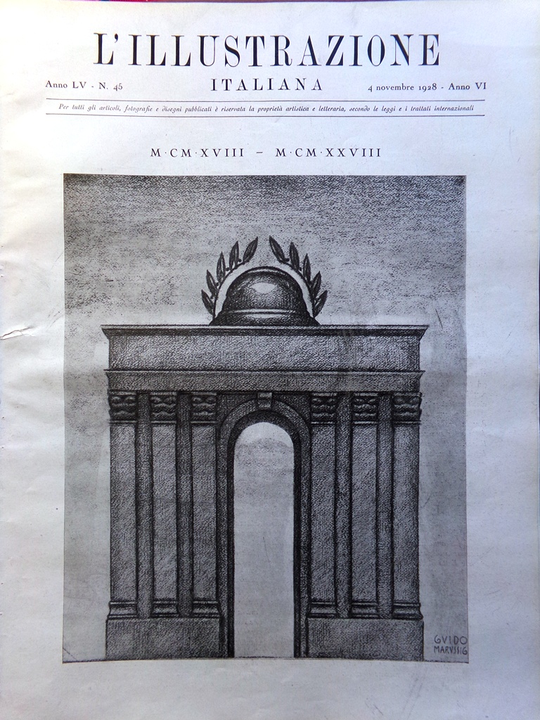 L'Illustrazione Italiana 4 Novembre 1928 Numero Speciale sul Decennale Vittoria