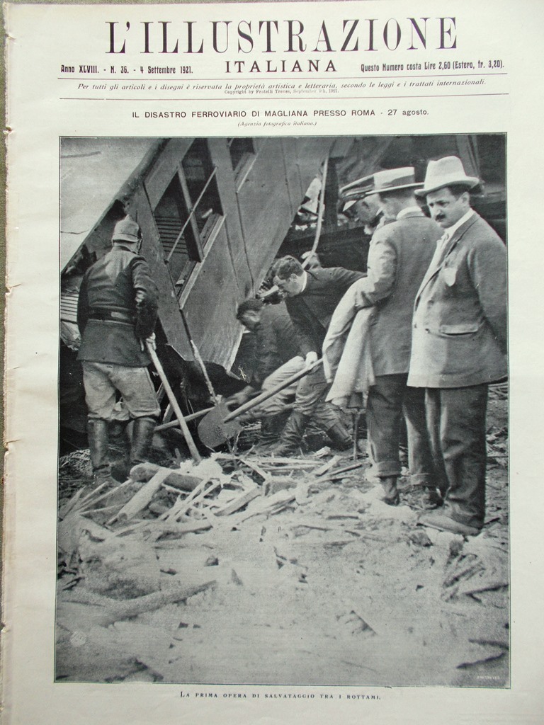 L'Illustrazione Italiana 4 Settembre 1921 Disastro di Magliana Einstein Belgrado