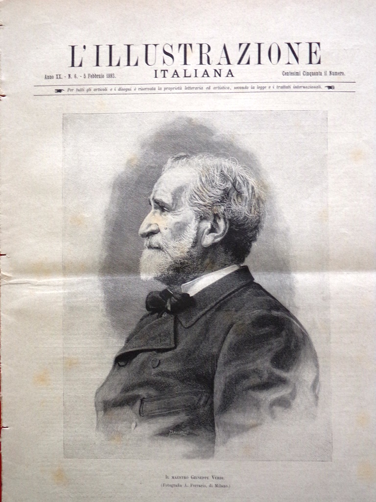 L'Illustrazione Italiana 5 Febbraio 1893 Giuseppe Verdi Falstaff Goldoni Chicago