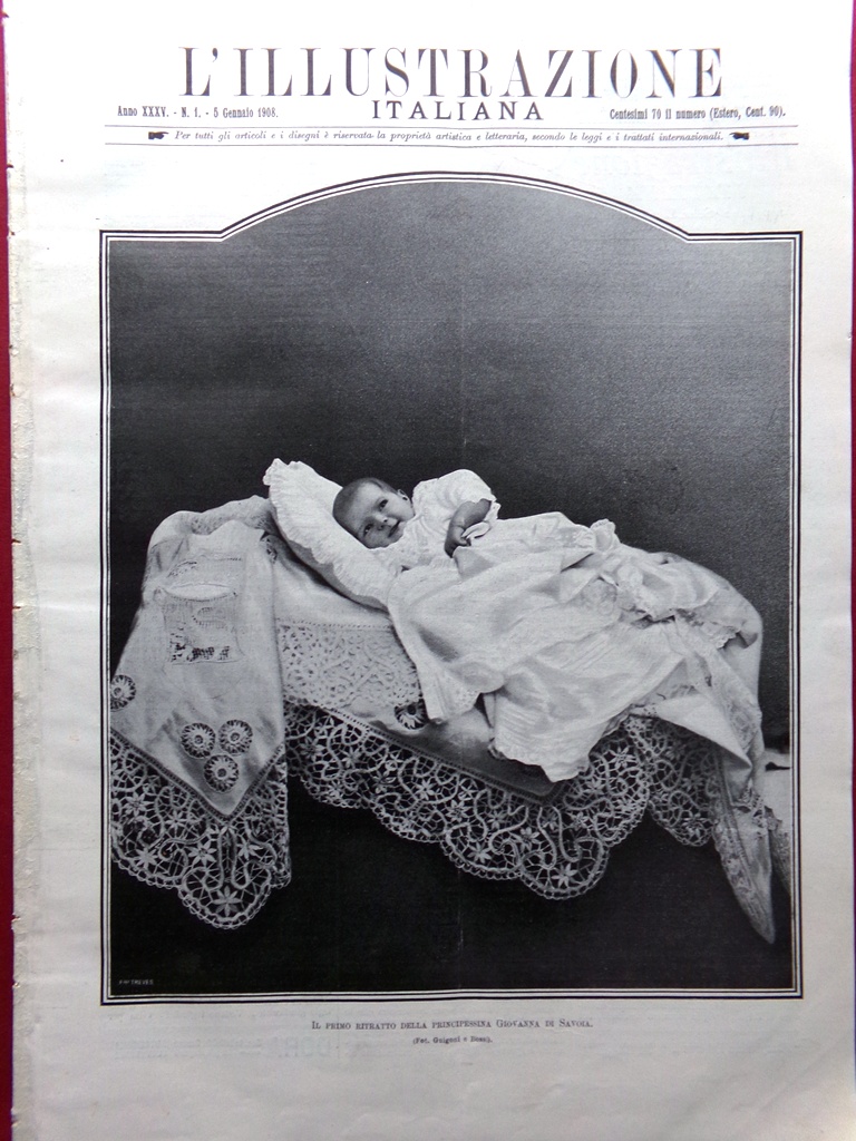 L'Illustrazione Italiana 5 Gennaio 1908 Ponte sul Po D'Annunzio Belin …