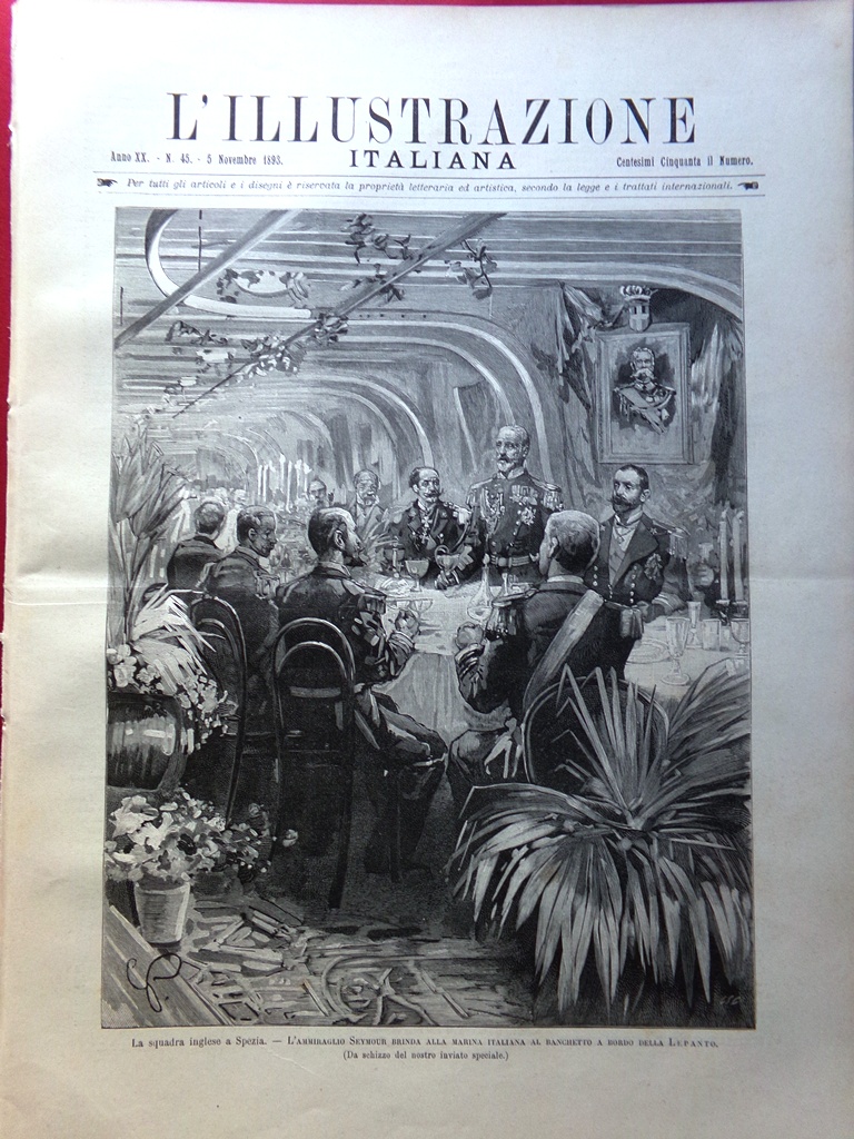 L'Illustrazione Italiana 5 Novembre 1893 Inglesi Spezia Funerali Nazari Vivian