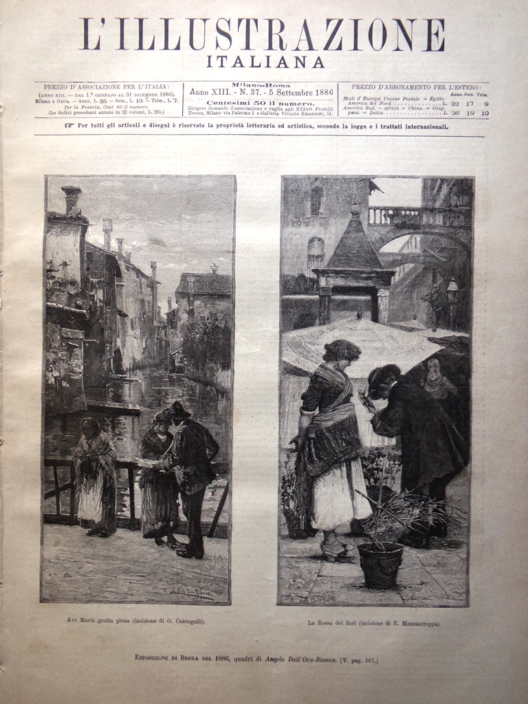 L'Illustrazione Italiana 5 Settembre 1886 Viterbo Esposizione di Brera Bulgaria