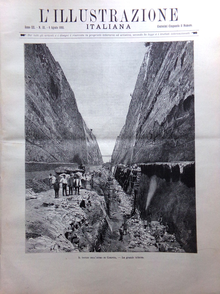 L'Illustrazione Italiana 6 Agosto 1893 Canale di Corinto Istituto Sanità …