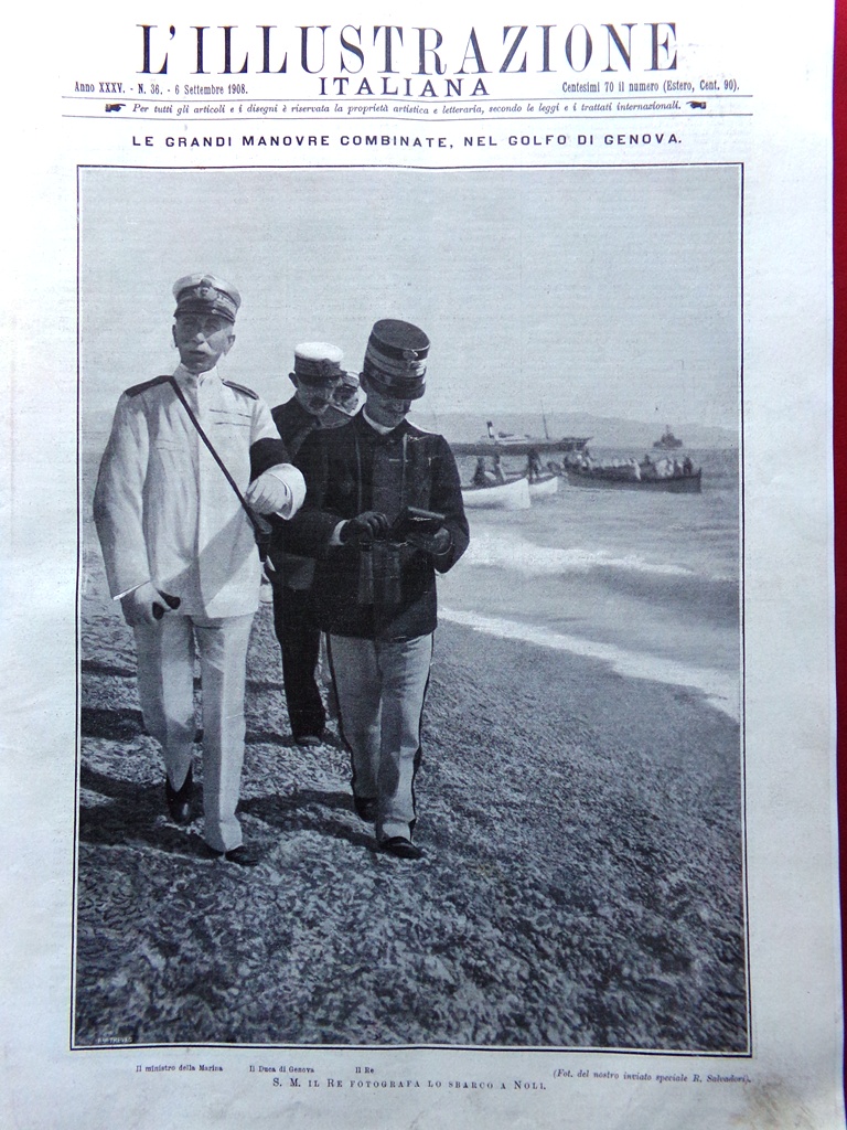 L'illustrazione Italiana 6 Settembre 1908 Fattori Circuito Bologna Albaro Genova