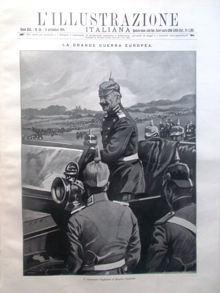 L'illustrazione Italiana 6 Settembre 1914 WW1 Louvain Papa Benedetto XV …