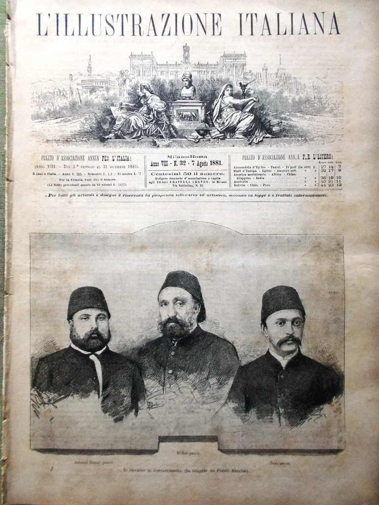 L'Illustrazione Italiana 7 Agosto 1881 Cattaneo Processo Costantinopoli Ambrogio