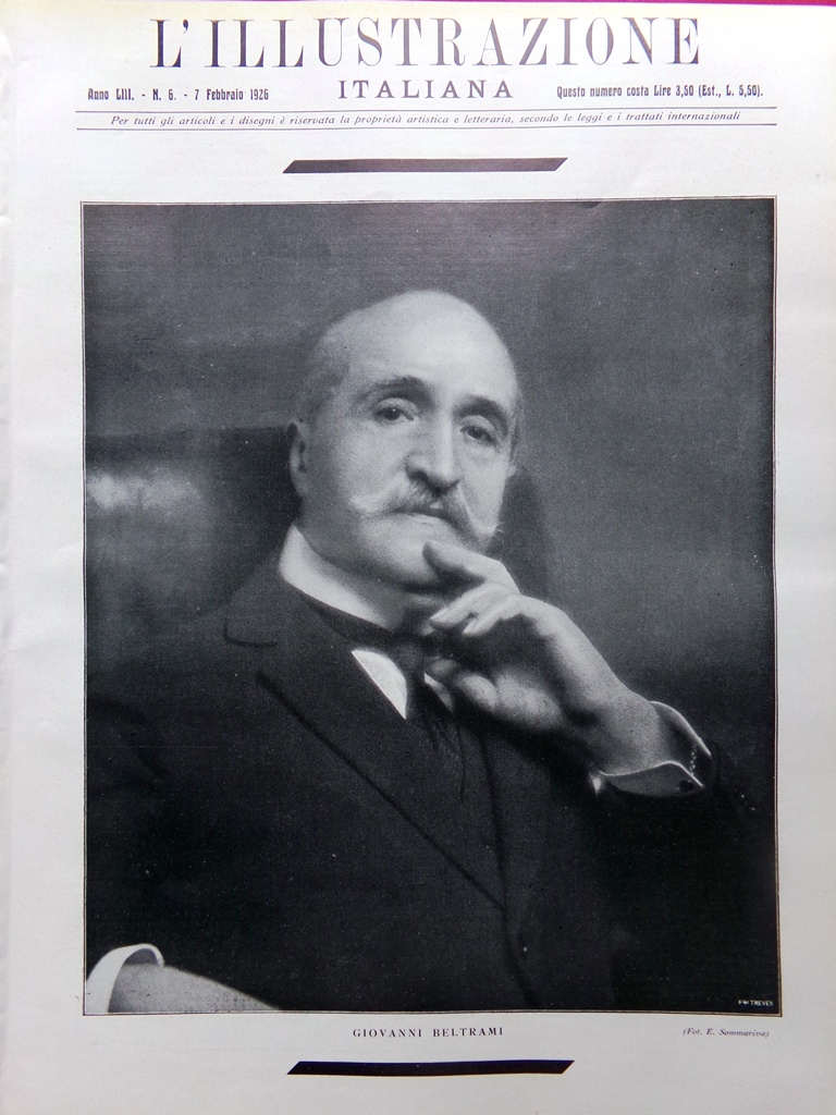 L'Illustrazione Italiana 7 Febbraio 1926 Morte di Beltrami Jolanda Romeo …