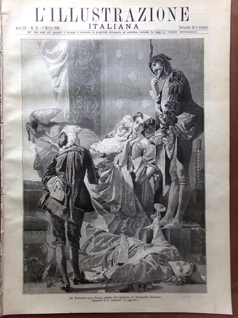 L'Illustrazione Italiana 7 Marzo 1886 Imbriani Quirinale Zanzibar Pellico Carlo