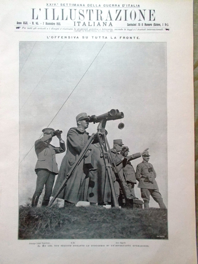 L'illustrazione Italiana 7 Novembre 1915 WW1 Tirpitz Bombe su Venezia …