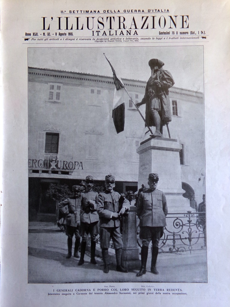 L'illustrazione Italiana 8 Agosto 1915 WW1 Cadorna Porro Barzini Andò …