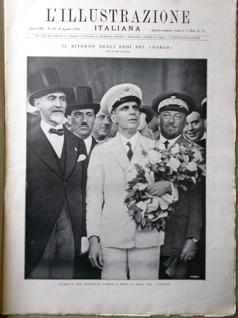 L'Illustrazione Italiana 8 Agosto 1926 Nobile Norge Assisi Anno Francescano …