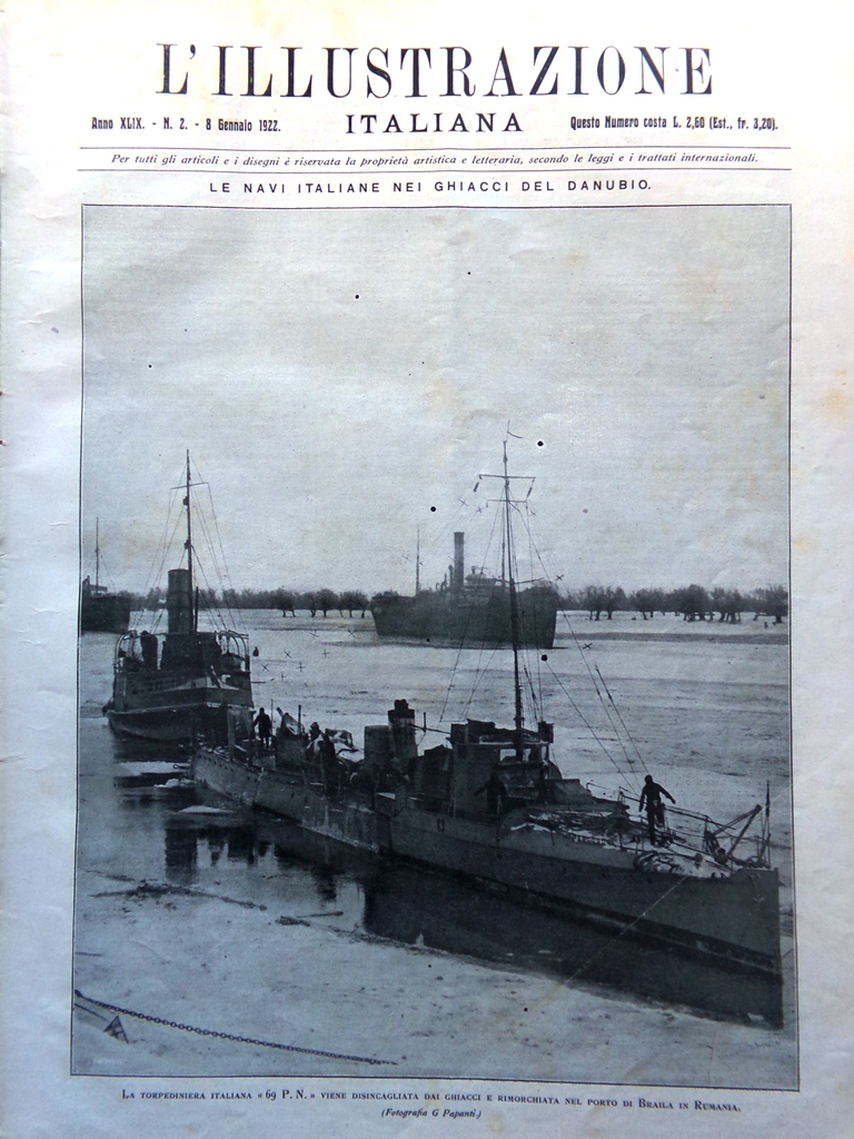 L'Illustrazione Italiana 8 Gennaio 1922 Morte Ameglio Danubio Cannes Zara …