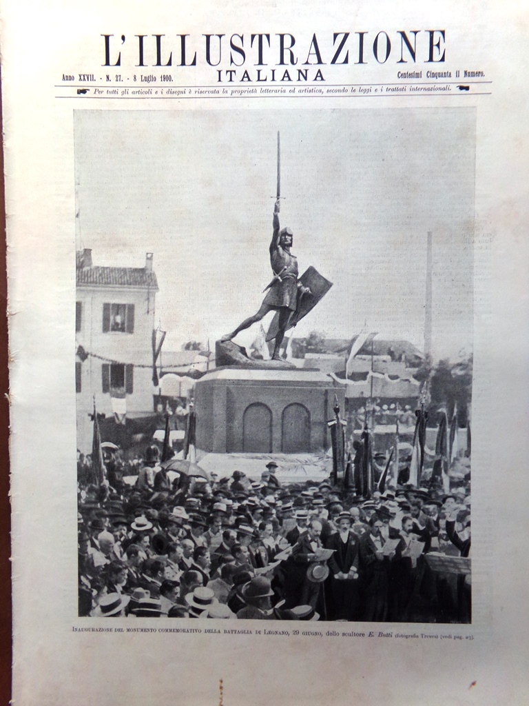 L'Illustrazione Italiana 8 Luglio 1900 Monumento Legnano Guerra Cina Monachine
