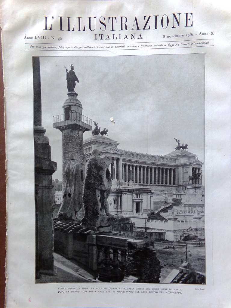 L'illustrazione Italiana 8 Novembre 1931 Schnitzler Schipa Conte Savoia Gargano