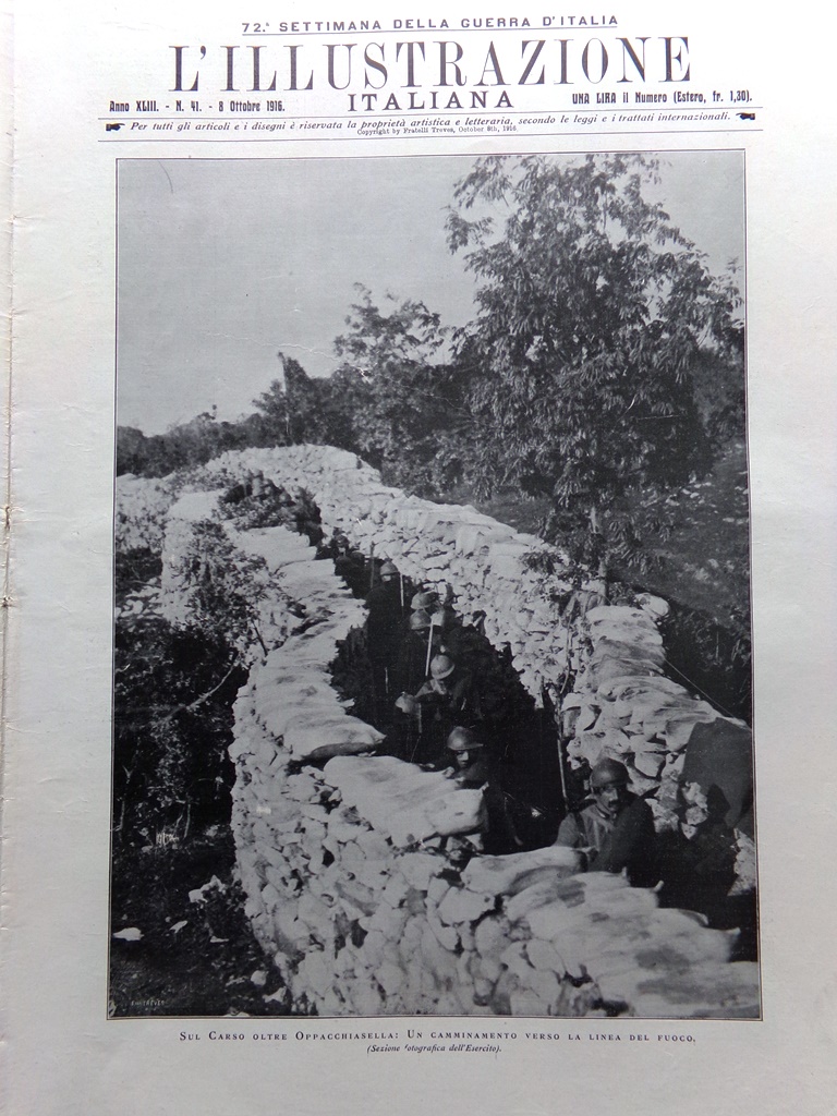 L'illustrazione Italiana 8 Ottobre 1916 WW1 Leda D'Annunzio Gorizia Barzini …