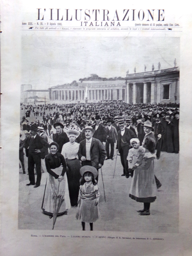 L'Illustrazione Italiana 9 Agosto 1903 Conclave Elezione Papa Pio X …