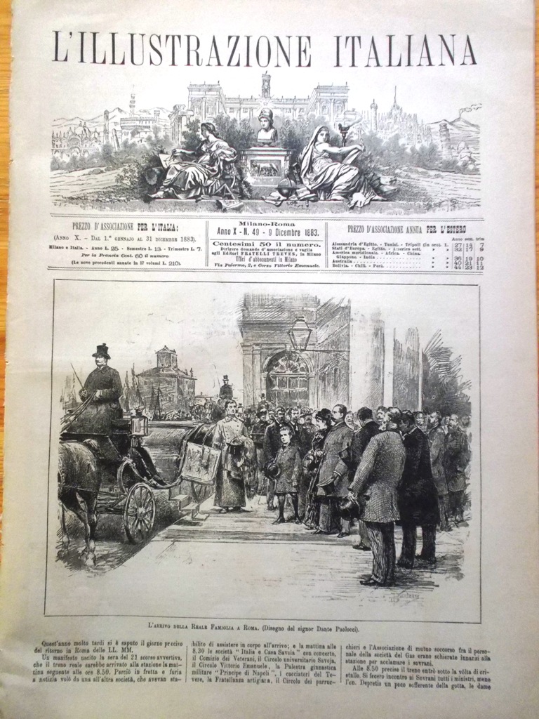 L'illustrazione Italiana 9 Dicembre 1883 Antonelli Sudan Aquila Siemens Bergamo