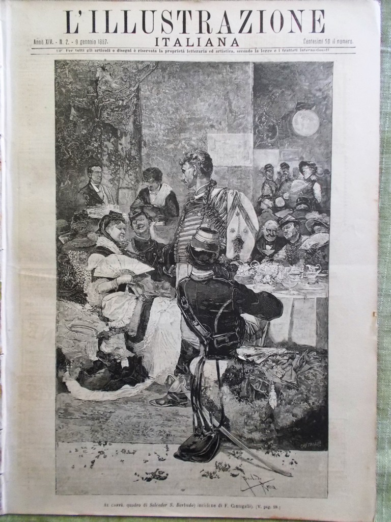 L'illustrazione Italiana 9 Gennaio 1887 Volterra Sestola Wagner Lepanto Boldini