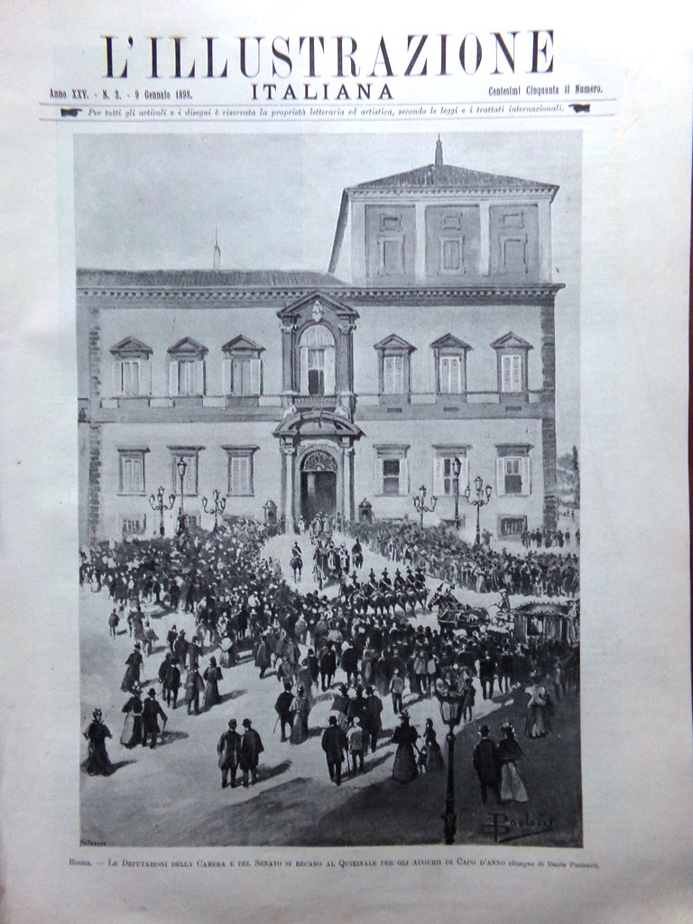 L'Illustrazione Italiana 9 Gennaio 1898 Teatro Massimo Palermo Caccia alla …