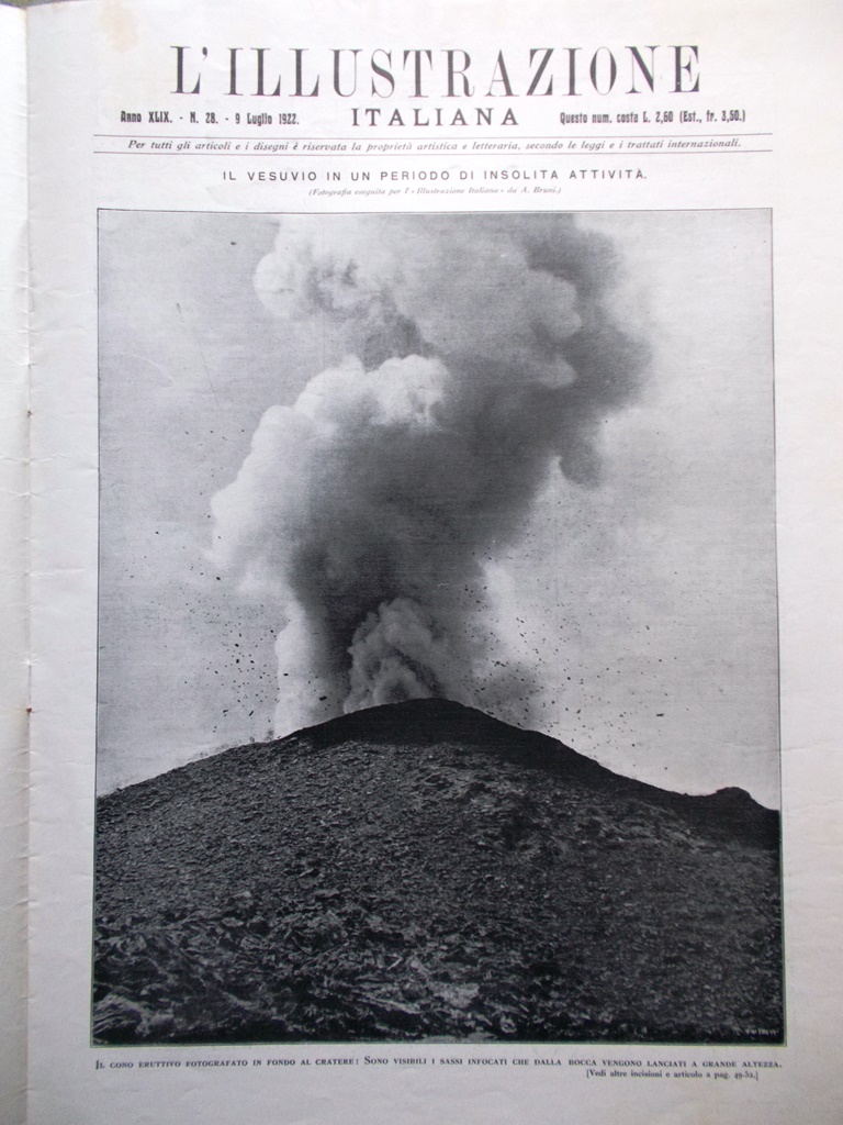 L'Illustrazione Italiana 9 Luglio 1922 Vesuvio Rathenau Shelley Orsenigo Istria