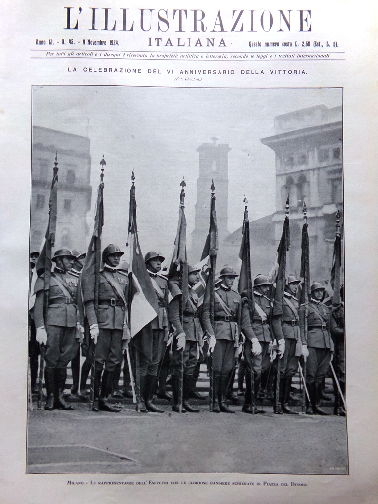 L'Illustrazione Italiana 9 Novembre 1924 Verna Vittoria Asiago Ceirano Zeppelin
