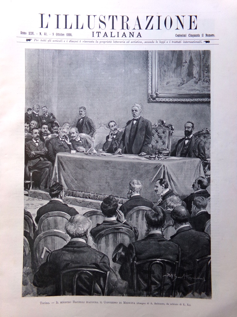 L'Illustrazione Italiana 9 Ottobre 1898 Gavinana Congresso di Medicina Picquart