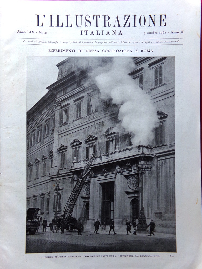 L'illustrazione Italiana 9 Ottobre 1932 Eritrea Alghero Duce Terremoto Balcani
