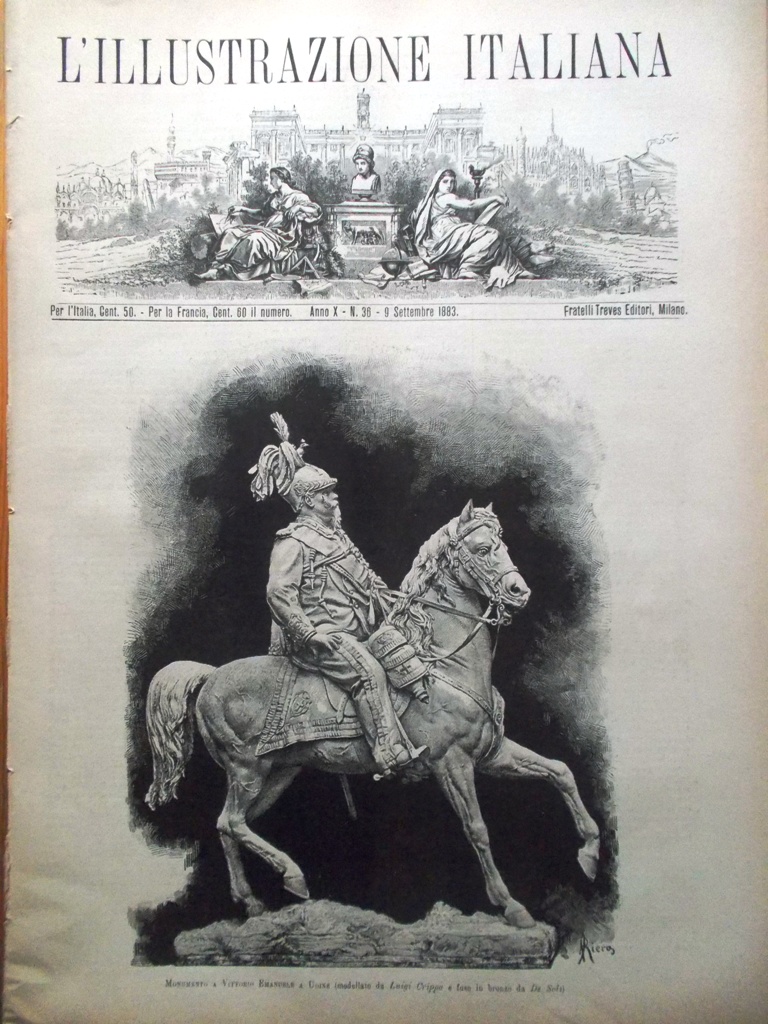 L'illustrazione Italiana 9 Settembre 1883 Gorizia Bellagio Savoia Brera Vineland