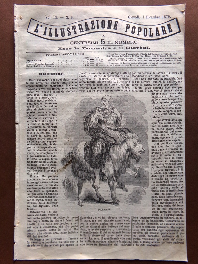 L'illustrazione Popolare 1 Dicembre 1870 Strasburgo Cannoni Rigati Dichiarazioni