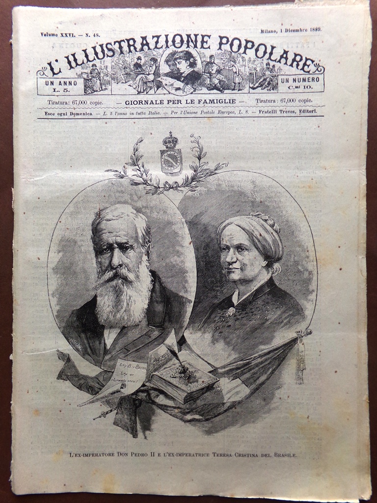 L'illustrazione Popolare 1 Dicembre 1889 Brasile Schiavi Jeannette Revere Milano