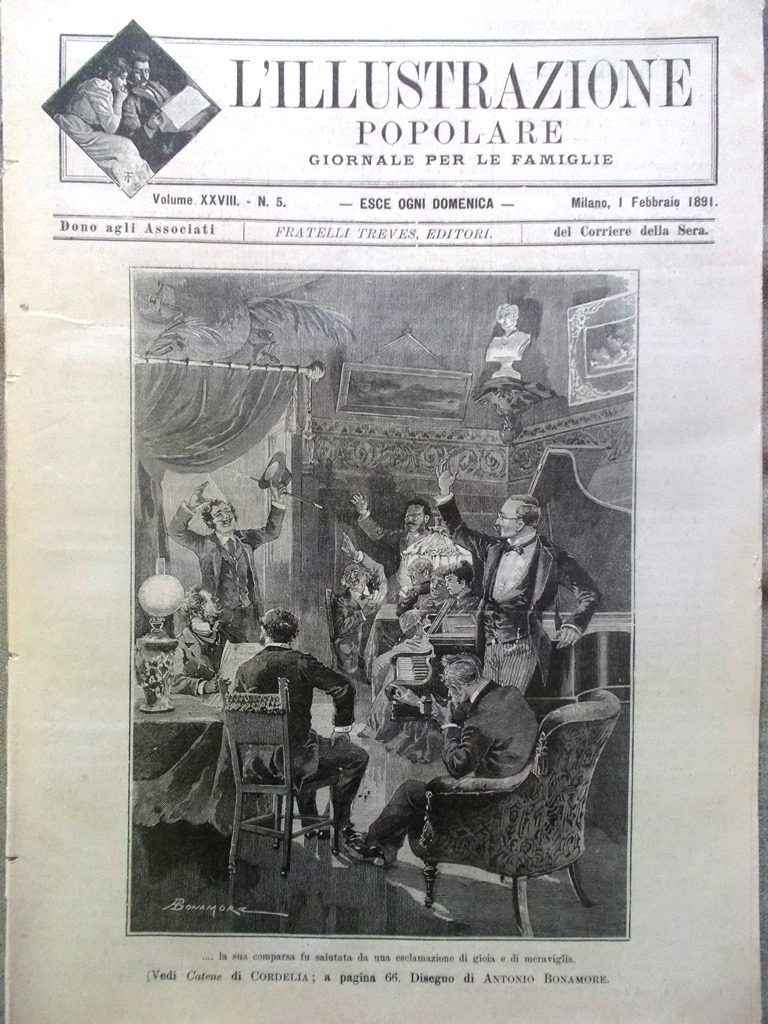 L'illustrazione Popolare 1 Febbraio 1891 Disastro Fontane Tolstoj Romanzo Polo