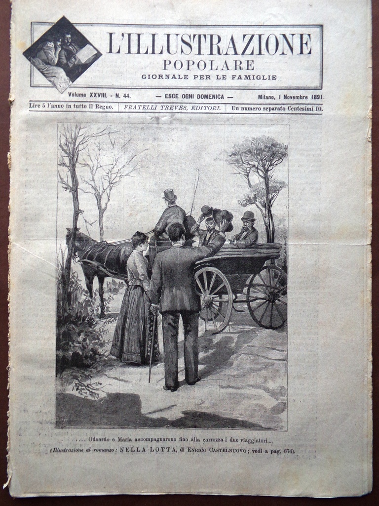 L'illustrazione Popolare 1 Novembre 1891 Carlo Wittemberg Commemorazione Morti