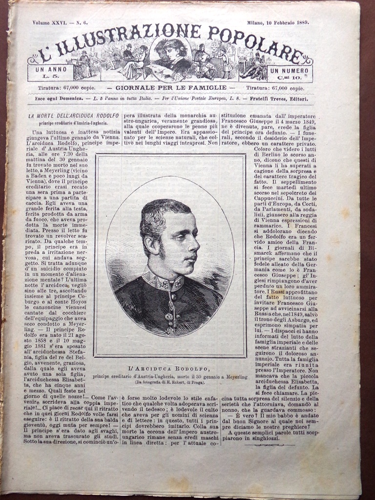 L'illustrazione Popolare 10 Febbraio 1889 Boulanger Monteverde Ascoli Parlamento