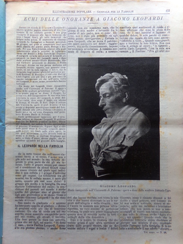 L'illustrazione Popolare 10 Luglio 1898 Leopardi Valsassina Santiago Cuba Marina