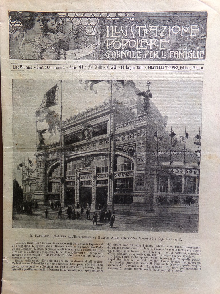 L'Illustrazione Popolare 10 Luglio 1910 Michele Carbonara Campanile Venezia Arti