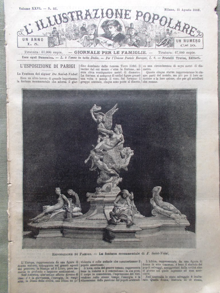 L'illustrazione Popolare 11 Agosto 1889 Monumenti Valle d'Aosta Montagne Parigi