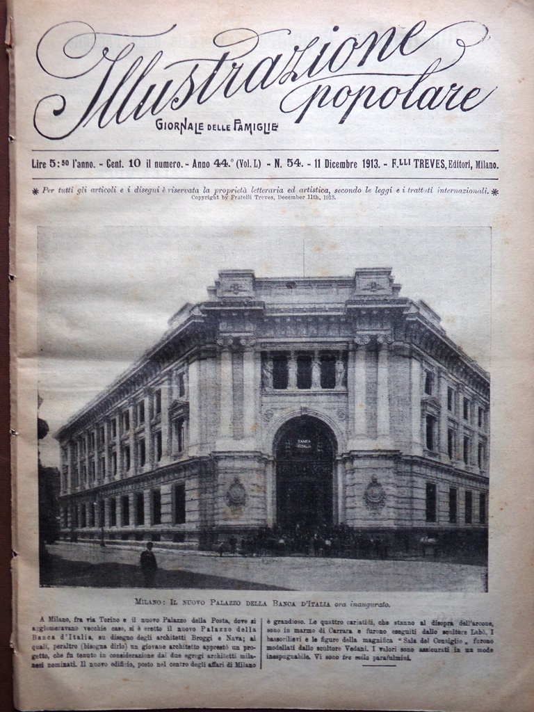 L'Illustrazione Popolare 11 Dicembre 1913 Dickens New York Duse Duncan …