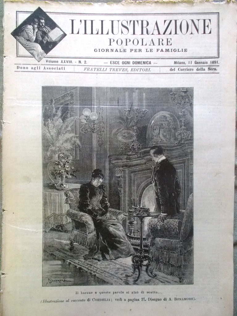 L'illustrazione Popolare 11 Gennaio 1891 Octave Feuillet Pantaleoni Duomo Milano